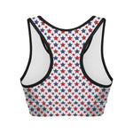 Red And Blue American Star Pattern Print Women's Sports Bra