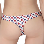 Red And Blue American Star Pattern Print Women's Thong