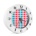 Red And Blue Argyle Pattern Print Alarm Clock