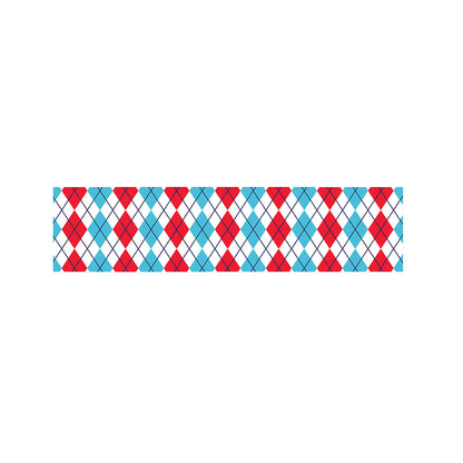 Red And Blue Argyle Pattern Print Bed Runner