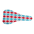 Red And Blue Argyle Pattern Print Bicycle Seat Cover