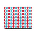 Red And Blue Argyle Pattern Print Bifold Wallet