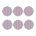 Red And Blue Argyle Pattern Print Coaster Set