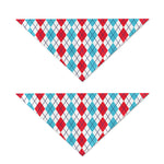 Red And Blue Argyle Pattern Print Dog Bandana