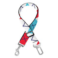 Red And Blue Argyle Pattern Print Dog Seat Belt