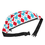 Red And Blue Argyle Pattern Print Fanny Pack