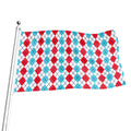 Red And Blue Argyle Pattern Print Flag