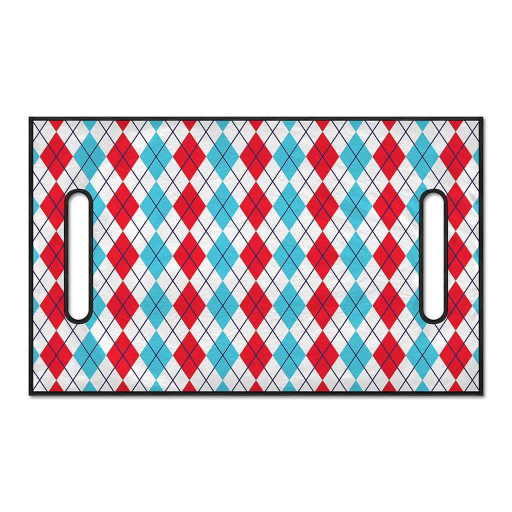 Red And Blue Argyle Pattern Print Golf Cart Seat Cover