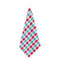 Red And Blue Argyle Pattern Print Hand Towel
