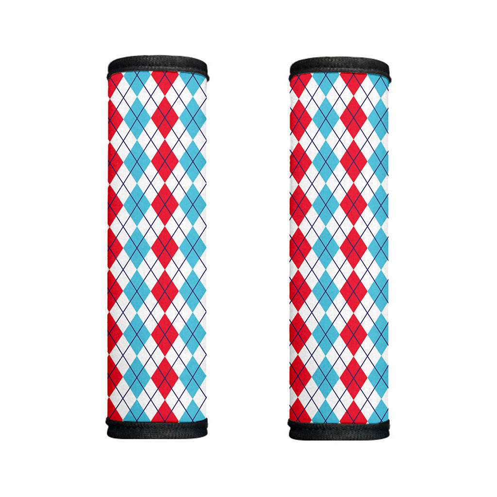 Red And Blue Argyle Pattern Print Handle Covers