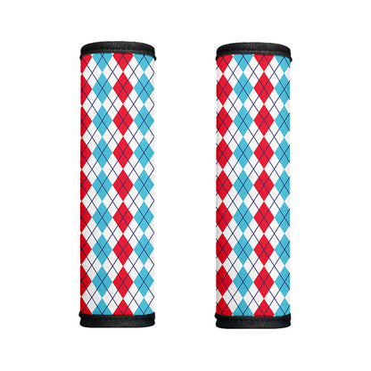 Red And Blue Argyle Pattern Print Handle Covers