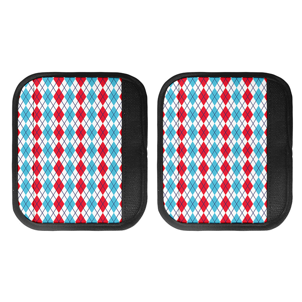Red And Blue Argyle Pattern Print Handle Covers