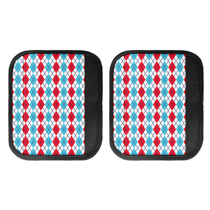 Red And Blue Argyle Pattern Print Handle Covers