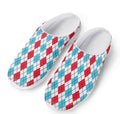 Red And Blue Argyle Pattern Print Mesh Casual Shoes