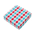 Red And Blue Argyle Pattern Print Outdoor Seat Cushion Cover