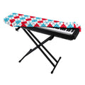 Red And Blue Argyle Pattern Print Piano Keyboard Cover