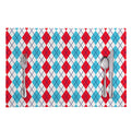 Red And Blue Argyle Pattern Print Placemat