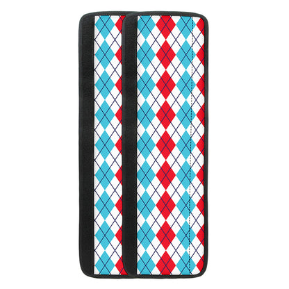 Red And Blue Argyle Pattern Print Refrigerator Handle Covers