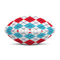 Red And Blue Argyle Pattern Print Rugby Ball