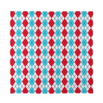 Red And Blue Argyle Pattern Print Silk Bandana