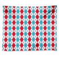 Red And Blue Argyle Pattern Print Tapestry