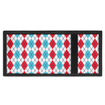 Red And Blue Argyle Pattern Print Trifold Wallet