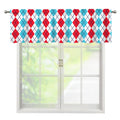 Red And Blue Argyle Pattern Print Window Valance