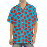 Red And Blue Carnation Pattern Print Aloha Shirt