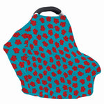Red And Blue Carnation Pattern Print Baby Seat Cover