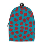 Red And Blue Carnation Pattern Print Backpack