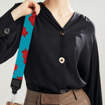 Red And Blue Carnation Pattern Print Bag Strap