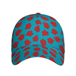 Red And Blue Carnation Pattern Print Baseball Cap