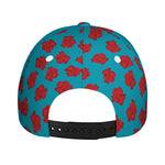Red And Blue Carnation Pattern Print Baseball Cap
