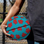 Red And Blue Carnation Pattern Print Basketball