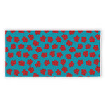 Red And Blue Carnation Pattern Print Beach Towel