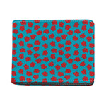 Red And Blue Carnation Pattern Print Bifold Wallet