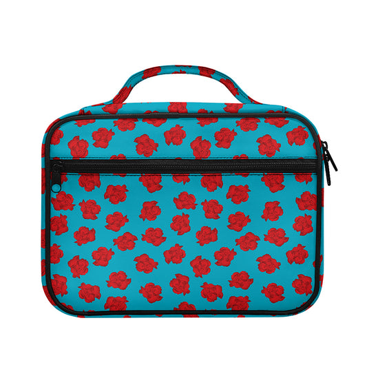Red And Blue Carnation Pattern Print Briefcase Bible Bag