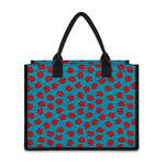 Red And Blue Carnation Pattern Print Canvas Tote Bag