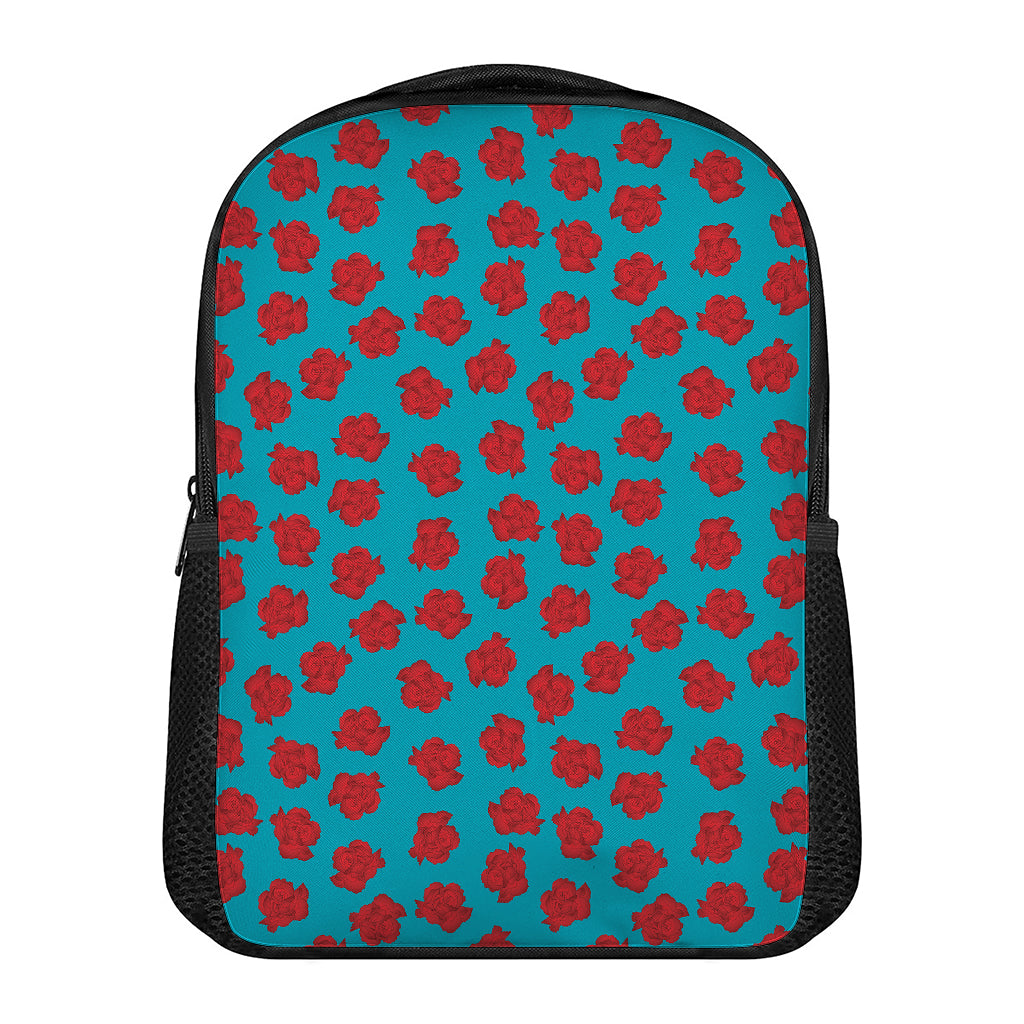 Red And Blue Carnation Pattern Print Casual Backpack