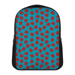 Red And Blue Carnation Pattern Print Casual Backpack