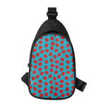 Red And Blue Carnation Pattern Print Chest Bag