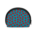 Red And Blue Carnation Pattern Print Coin Purse