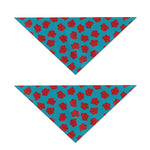 Red And Blue Carnation Pattern Print Dog Bandana