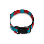 Red And Blue Carnation Pattern Print Dog Collar