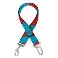 Red And Blue Carnation Pattern Print Dog Seat Belt