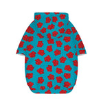 Red And Blue Carnation Pattern Print Dog Zip Up Hoodie