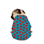 Red And Blue Carnation Pattern Print Dog Zip Up Jacket