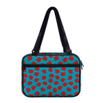Red And Blue Carnation Pattern Print Double Strap Bible Bag