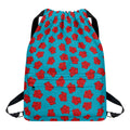 Red And Blue Carnation Pattern Print Drawstring Backpack