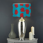 Red And Blue Carnation Pattern Print Drum Lamp Shade